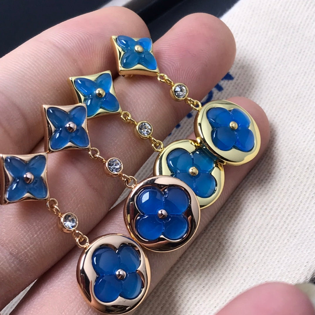 Aura STAR AND SUN AGATE DIAMOND EARRINGS