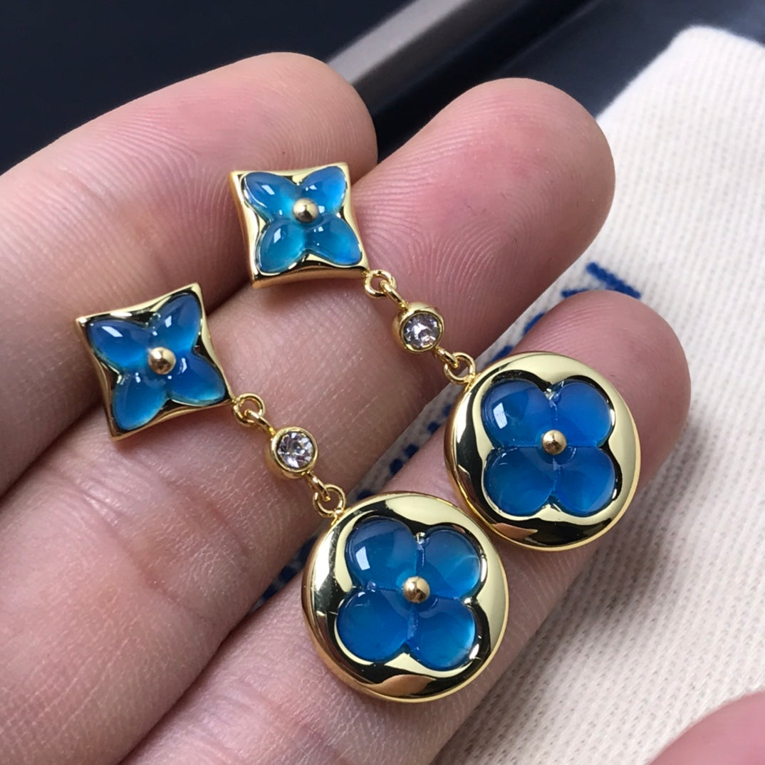 Aura STAR AND SUN AGATE DIAMOND EARRINGS