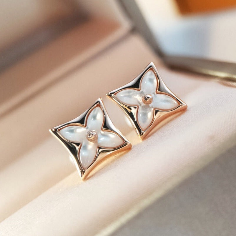 Aura STAR MOP PINK GOLD EARRINGS