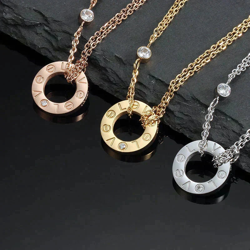 Aura LOVE-HALSKETTE 16MM 2 DIAMANTEN