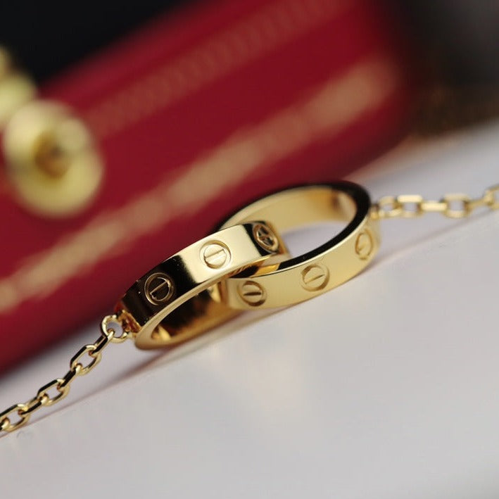 Aura LOVE-HALSKETTE DOPPELRING GOLD