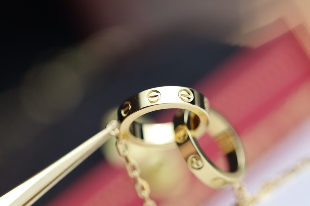 Aura LOVE NECKLACE DOUBLE RING GOLD