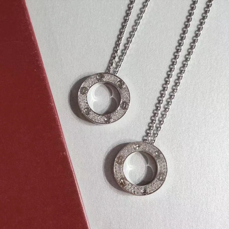 Aura LOVE NECKLACE ADJUSTABLE SILVER