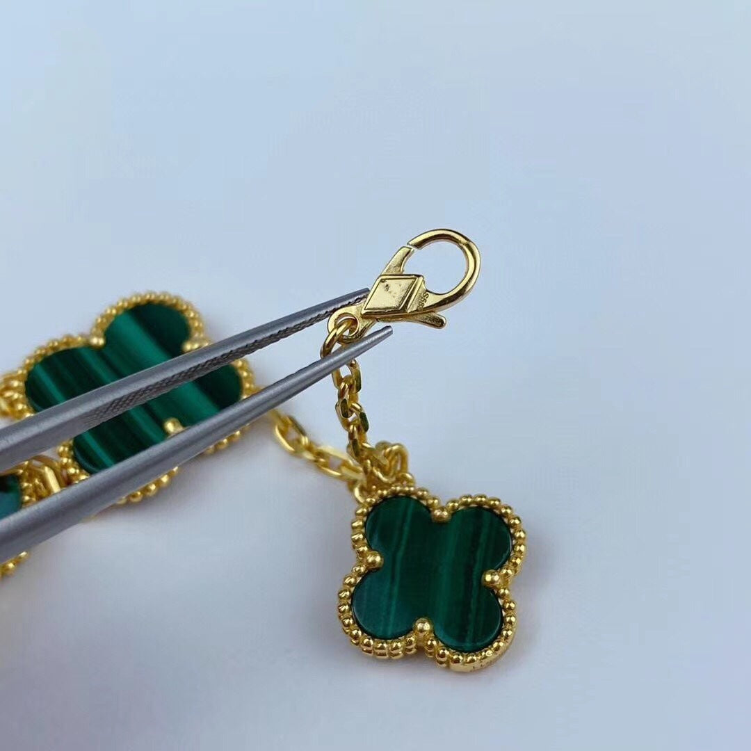 Aura MAGIC CLOVER MALACHIT GOLD ARMAND 5 MOTIVE