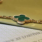 [Aura ]New  CLOVER 5 MOTIF MALACHITE BRACELET COLLECTION