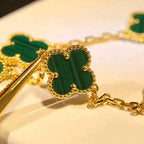 [Aura ]New  CLOVER 5 MOTIF MALACHITE BRACELET COLLECTION