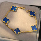 [Aura ]New CLOVER 5 MOTIF BLUE AGATE BRACELET COLLECTION