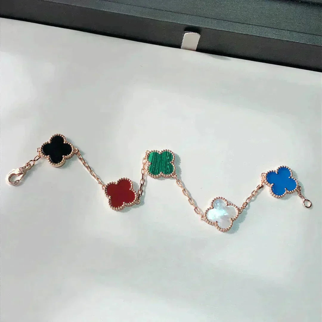 [Aura ]New CLOVER 5 MOTIFS MULTICOLOR BRACELET