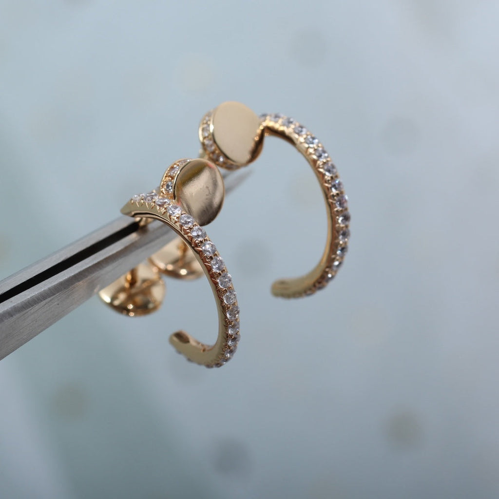 Aura JUSTE EARRINGS 12.75MM PINK GOLD DIAMOND