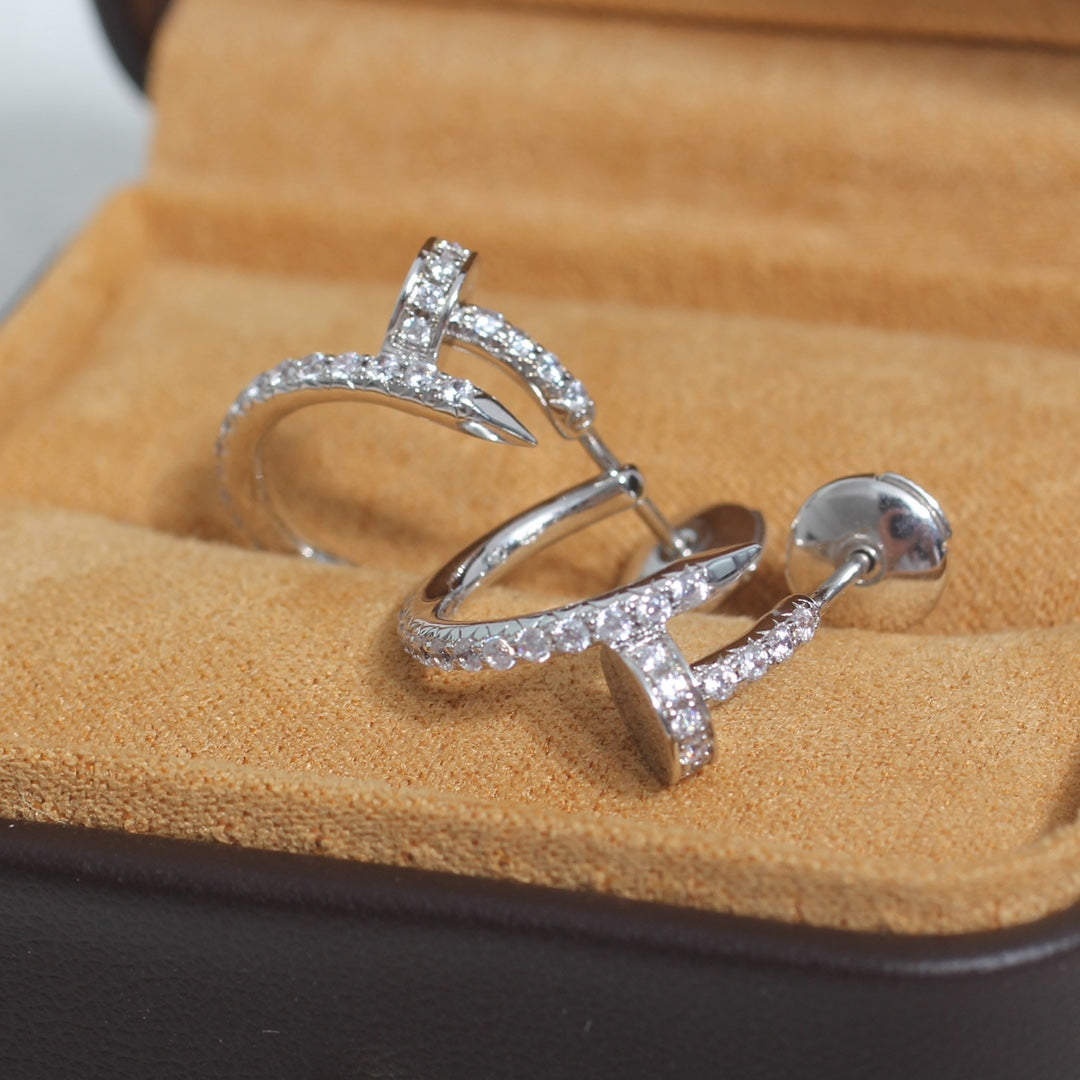 Aura JUSTE EARRINGS 12.75MM SILVER DIAMOND