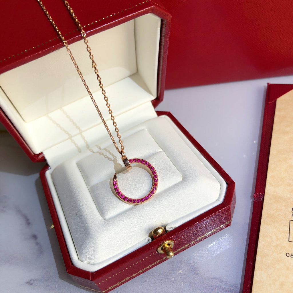 Aura JUSTE NECKLACE GOLD RED DIAMONDS