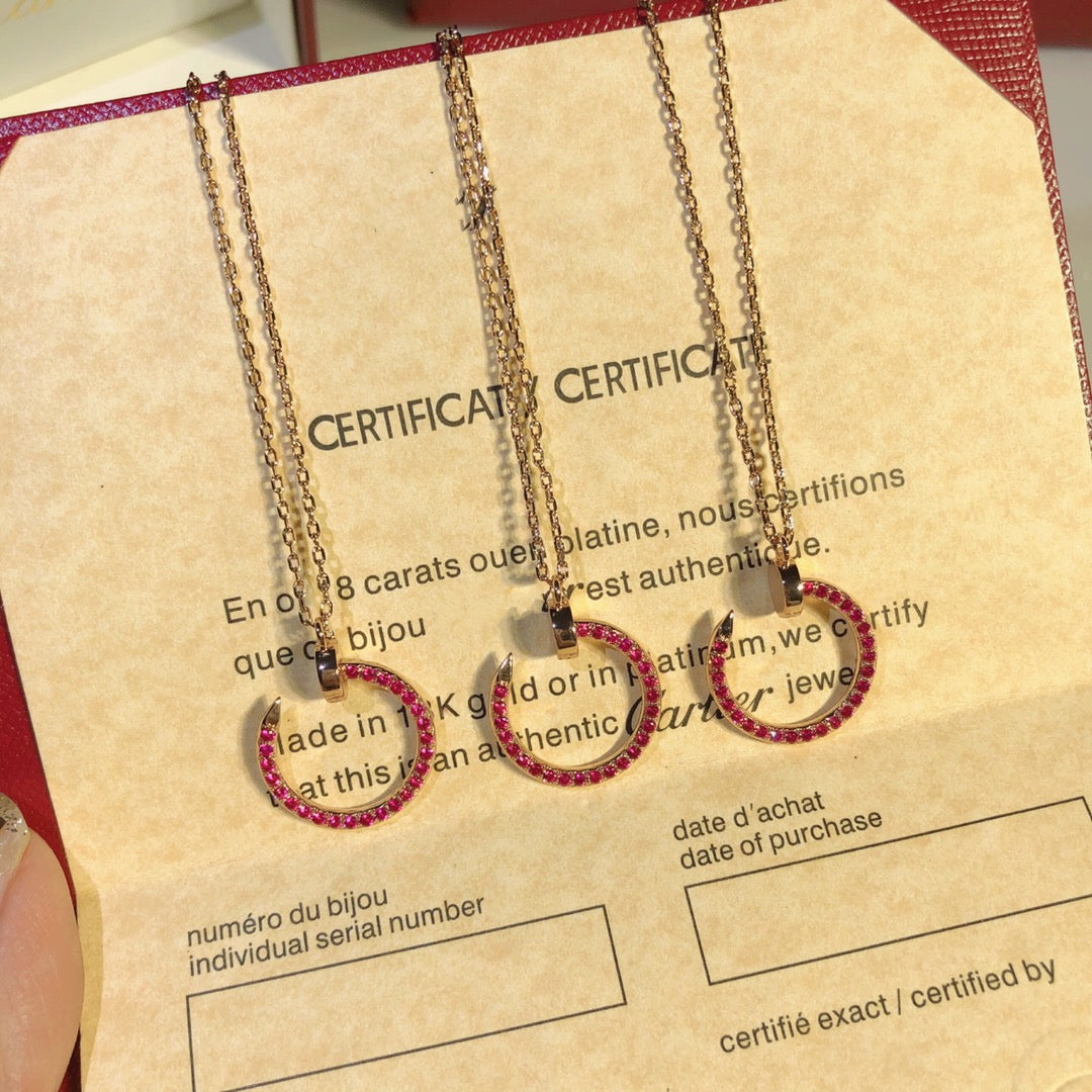 Aura JUSTE NECKLACE GOLD RED DIAMONDS