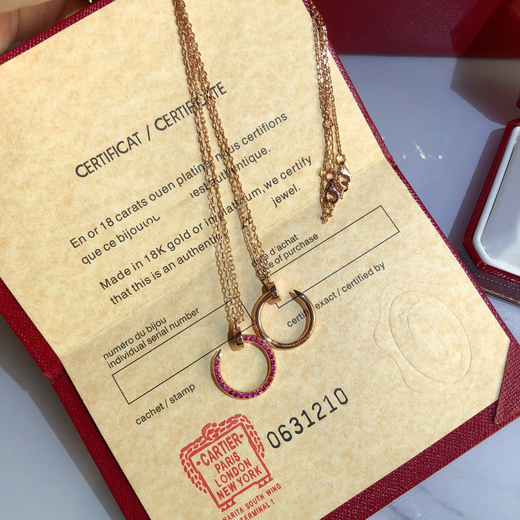 Aura JUSTE NECKLACE GOLD RED DIAMONDS
