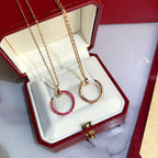 Aura JUSTE NECKLACE GOLD RED DIAMONDS