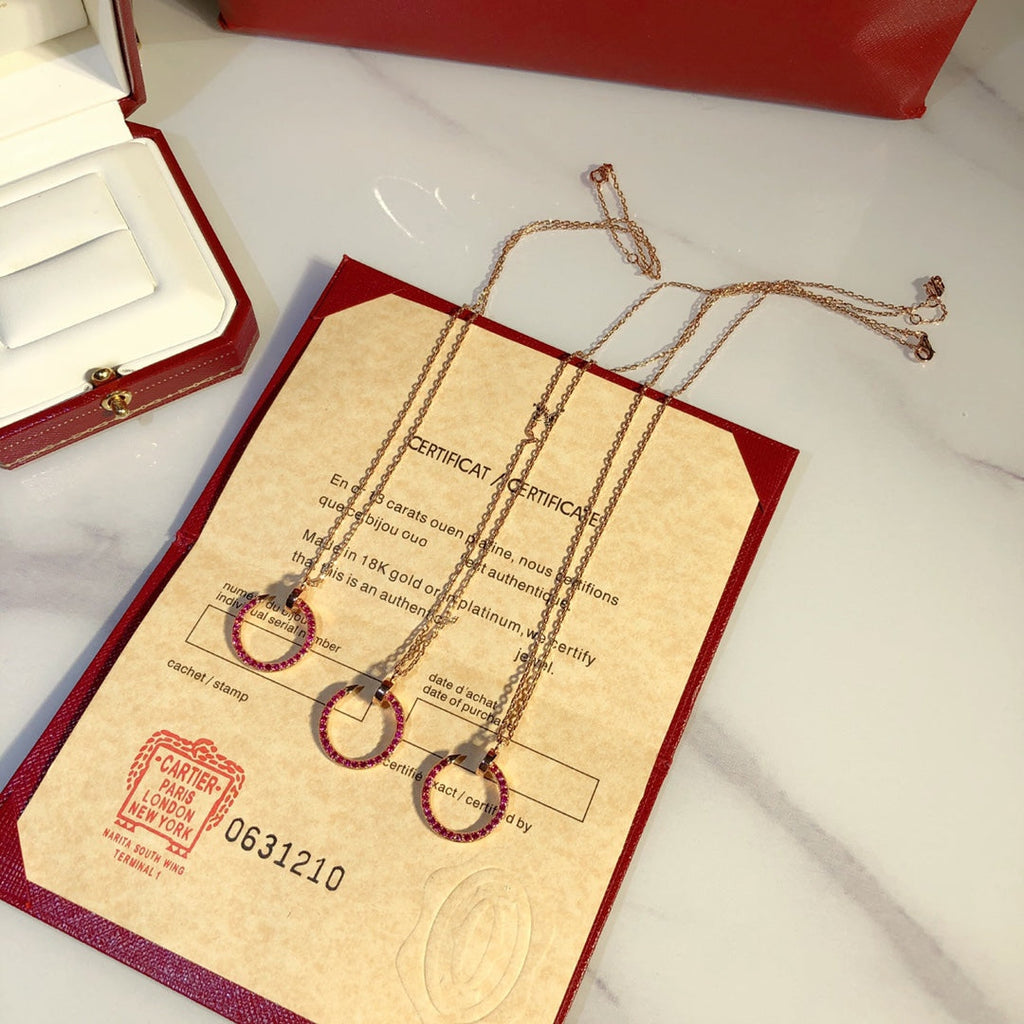 Aura JUSTE NECKLACE GOLD RED DIAMONDS