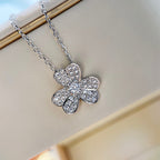 Aura CLOVER DIAMOND NECKLACE SILVER
