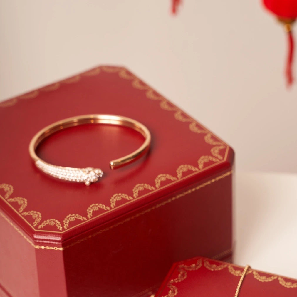 Aura PANTHERE ROSÉGOLD DIAMANT OFFENER ARMREIF
