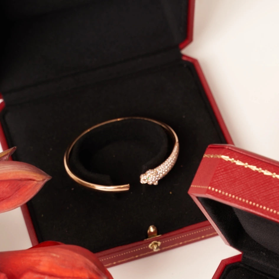 Aura PANTHERE ROSÉGOLD DIAMANT OFFENER ARMREIF