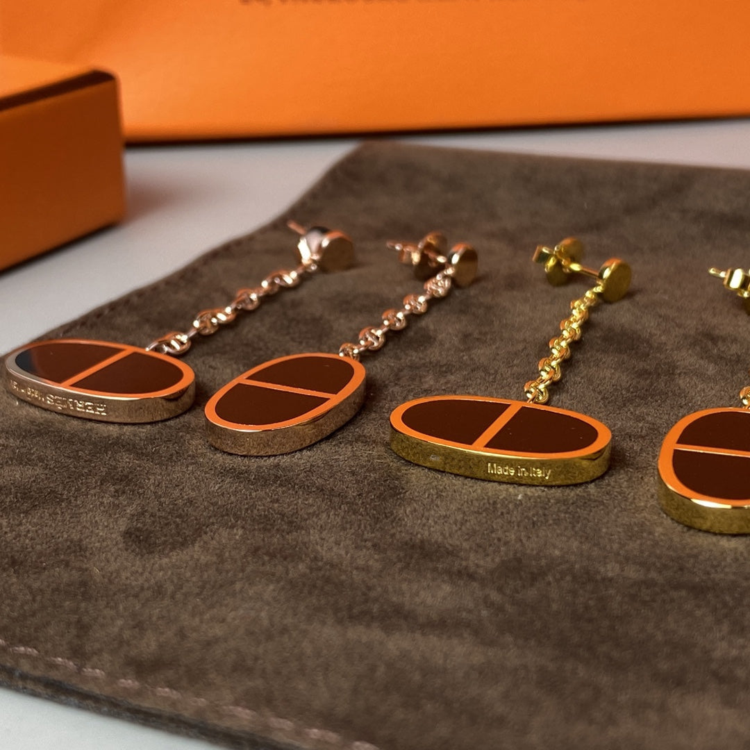 Aura CHAINE VERSO BLACK CERAMIC EARRINGS