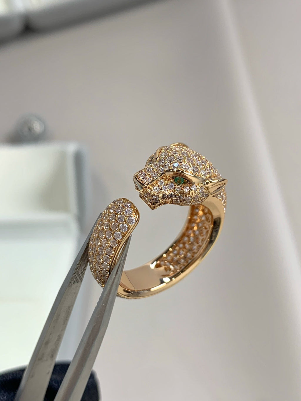 Aura PANTHERE PINK GOLD DIAMOND RING