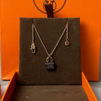 Aura CONSTANCE BLACK PEDANT PINK GOLD NECKLACE