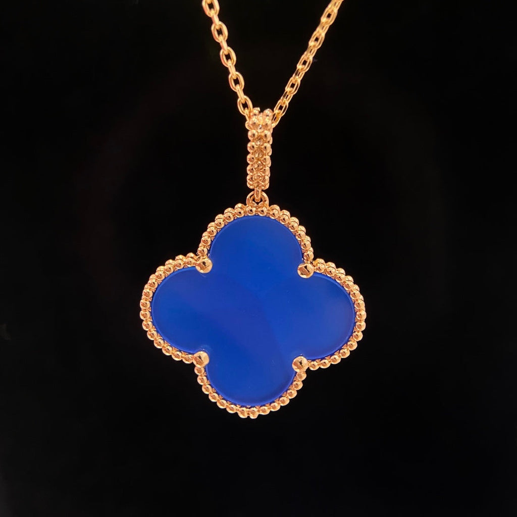 Aura CLOVER 25MM NECKLACE TURQUOISE ROSE GOLD