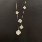 Aura CLOVER 5 MOTIFS SILVER DIAMONDS NECKLACE