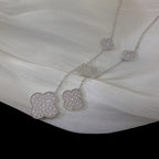 Aura CLOVER 5 MOTIFS SILVER DIAMONDS NECKLACE