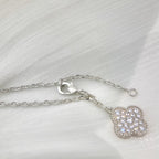 Aura CLOVER 5 MOTIFS SILVER DIAMONDS NECKLACE