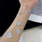 Aura CLOVER 5 MOTIFS SILVER DIAMONDS NECKLACE