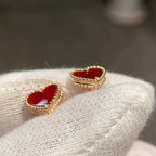 Aura HEART CARNELIAN STUD EARRINGS
