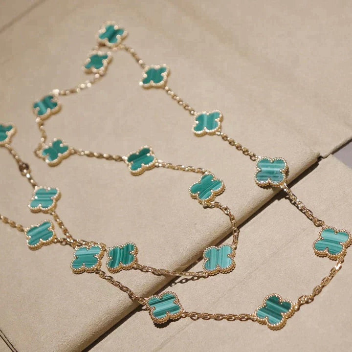 Aura CLOVER 20 MOTIFS MALACHITE GOLD