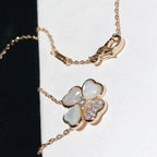 Aura CLOVER MOP DIAMOND ROSE GOLD NECKLACE