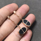 Aura KETTE VERSO SCHWARZE KERAMIK SILBER OHRRINGE