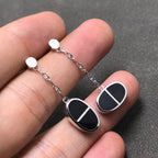 Aura KETTE VERSO SCHWARZE KERAMIK SILBER OHRRINGE