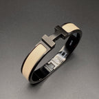 Aura H ARMBAND 12MM SCHWARZ BEIGE KERAMIK