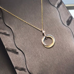 Aura TRINITY SILVER GOLD PINK GOLD NECKLACE