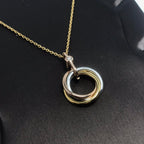 Aura TRINITY SILVER GOLD PINK GOLD NECKLACE