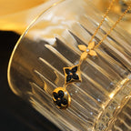 Aura STAR AND SUN ONYX PINK GOLD NECKLACE