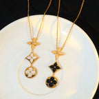 Aura STAR AND SUN ONYX PINK GOLD NECKLACE