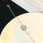 Aura SUN MOTIF PINK MOP SILVER BRACELET