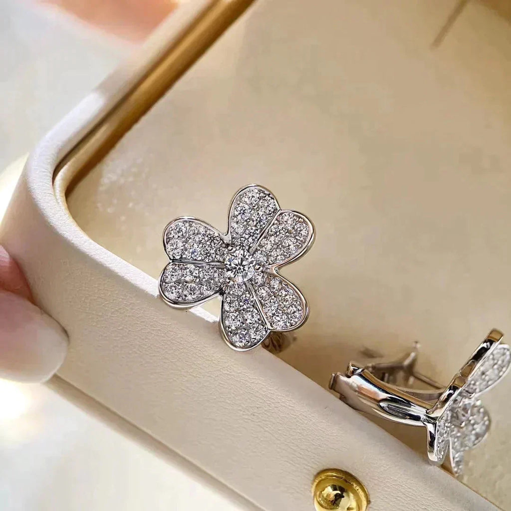 Aura CLOVER COMOS DIAMOND OHRRINGE SILBER
