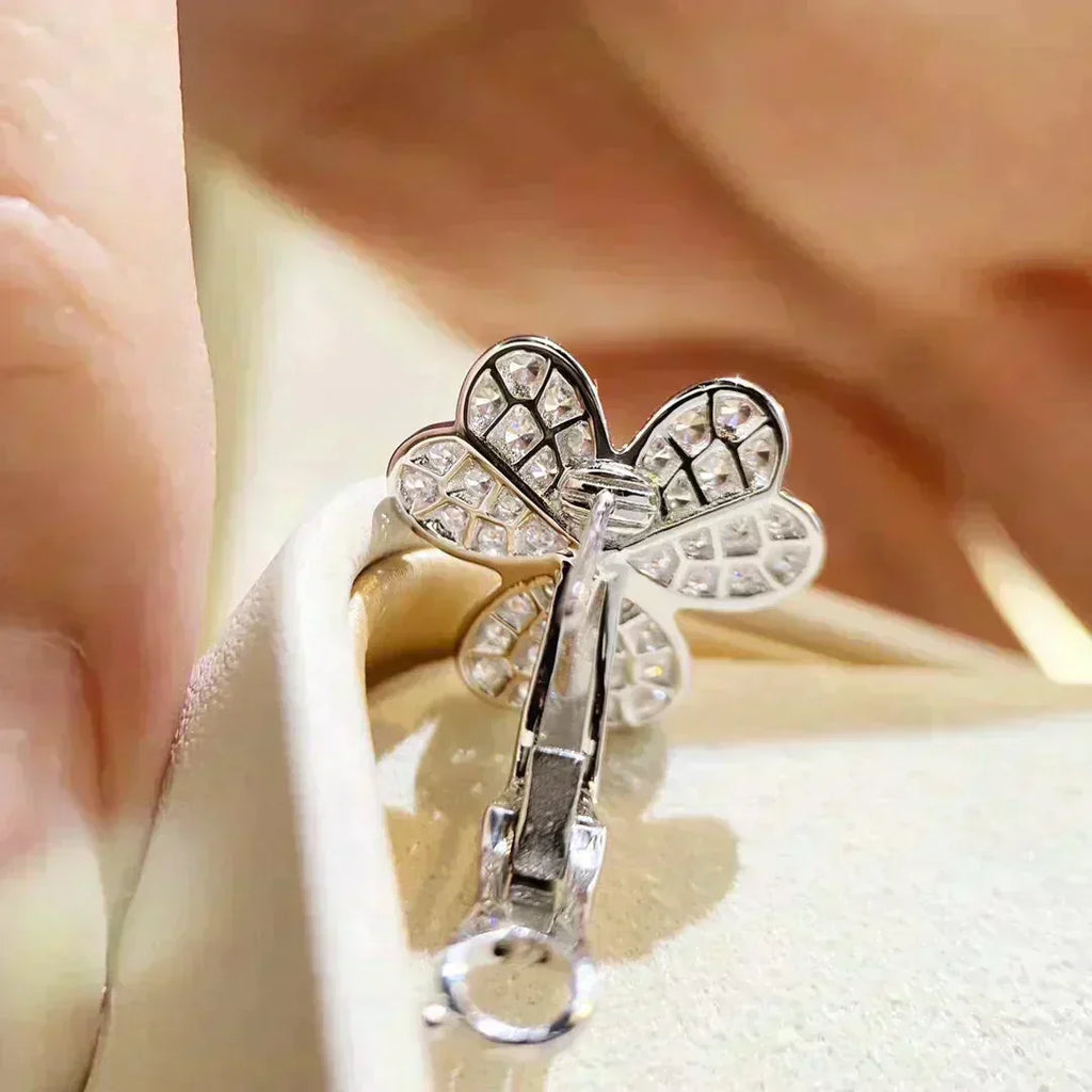 Aura CLOVER COMOS DIAMOND OHRRINGE SILBER