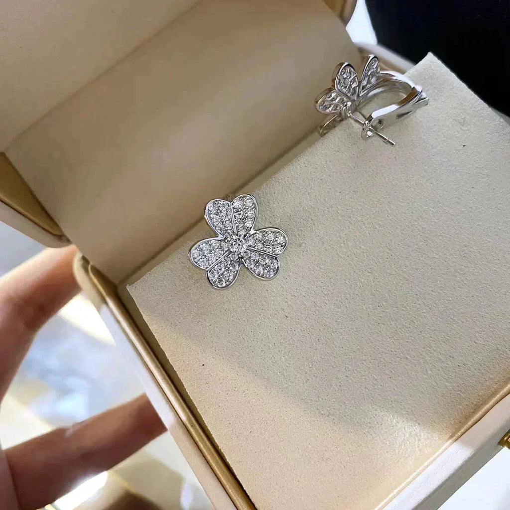 Aura CLOVER COMOS DIAMOND OHRRINGE SILBER