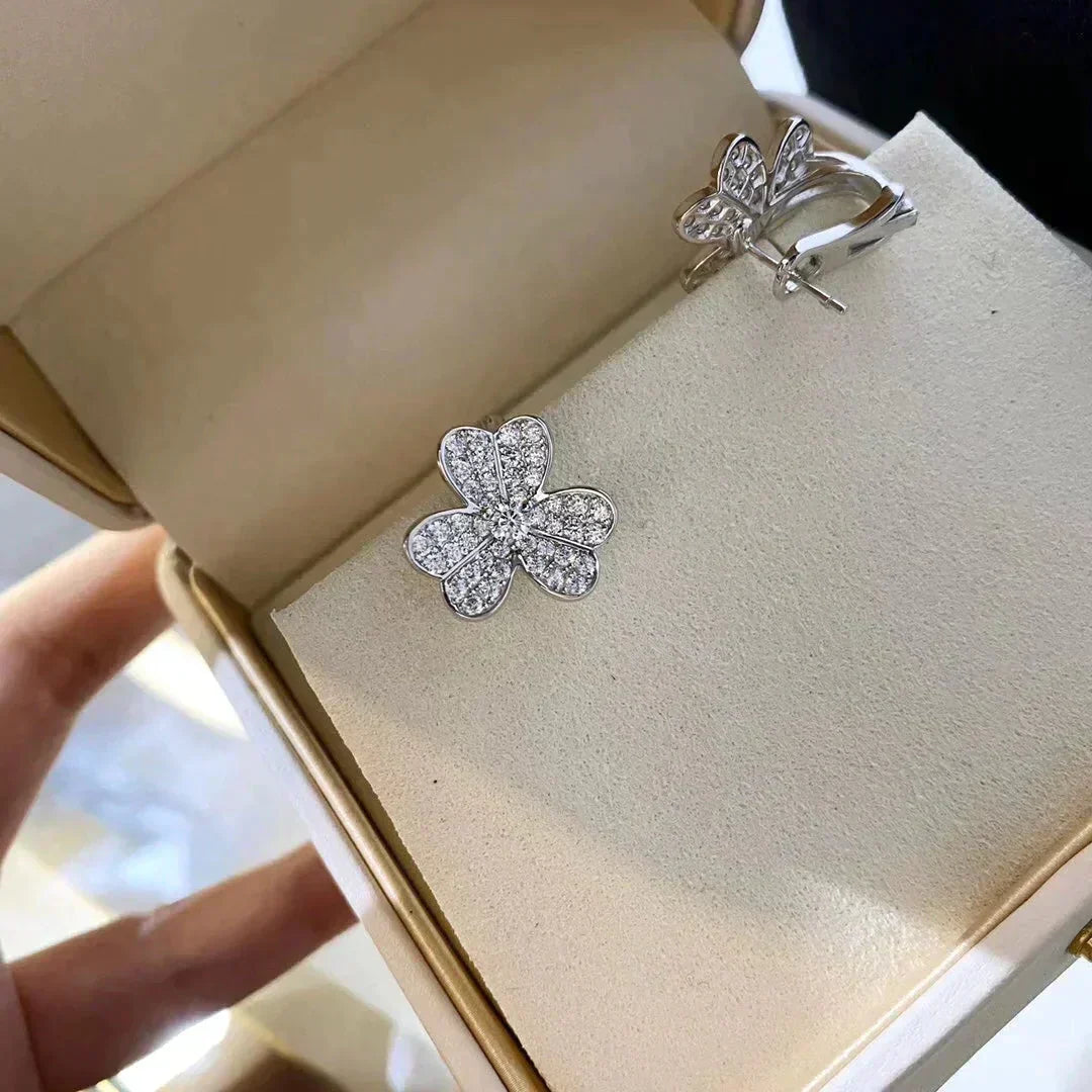 Aura CLOVER COMOS DIAMOND OHRRINGE SILBER