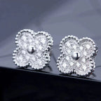 Aura CLOVER 1 MOTIFS DIAMOND STUD EARRINGS SILVER