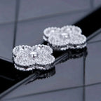 Aura CLOVER 1 MOTIFS DIAMOND STUD EARRINGS SILVER