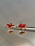 Aura STAR AND SUN PINK GOLD CARNELIAN STUD EARRINGS