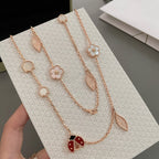 Aura LUCKY SPRING 15 MOTIFS ROSE GOLD NECKLACE