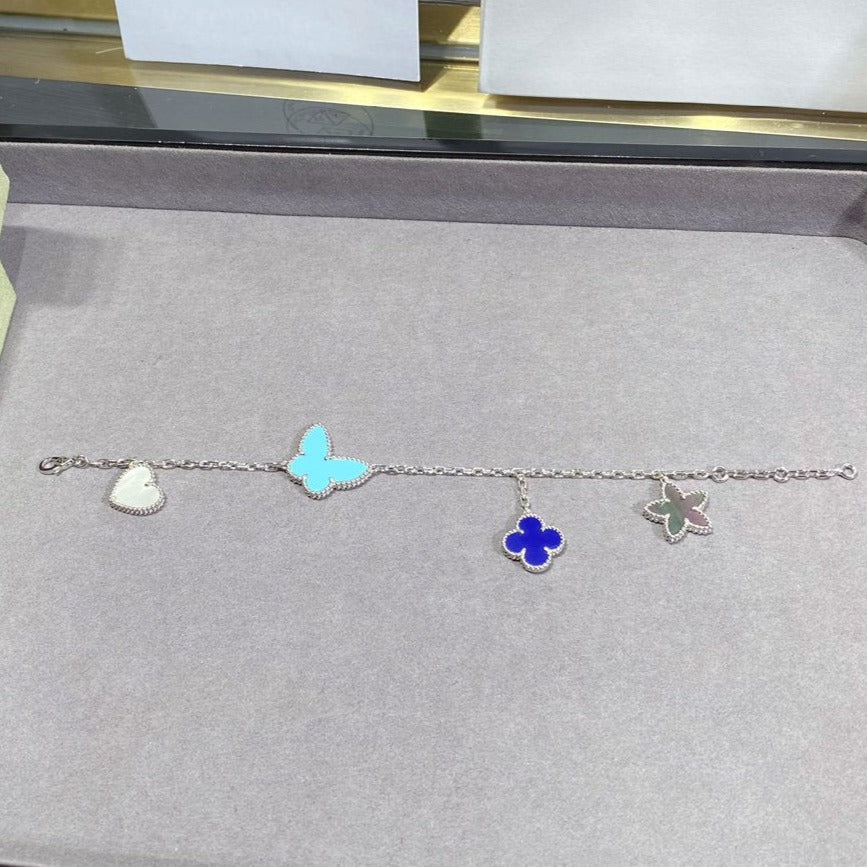 Aura LUCKY SPRING SILVER BRACELET 4 MOTIF